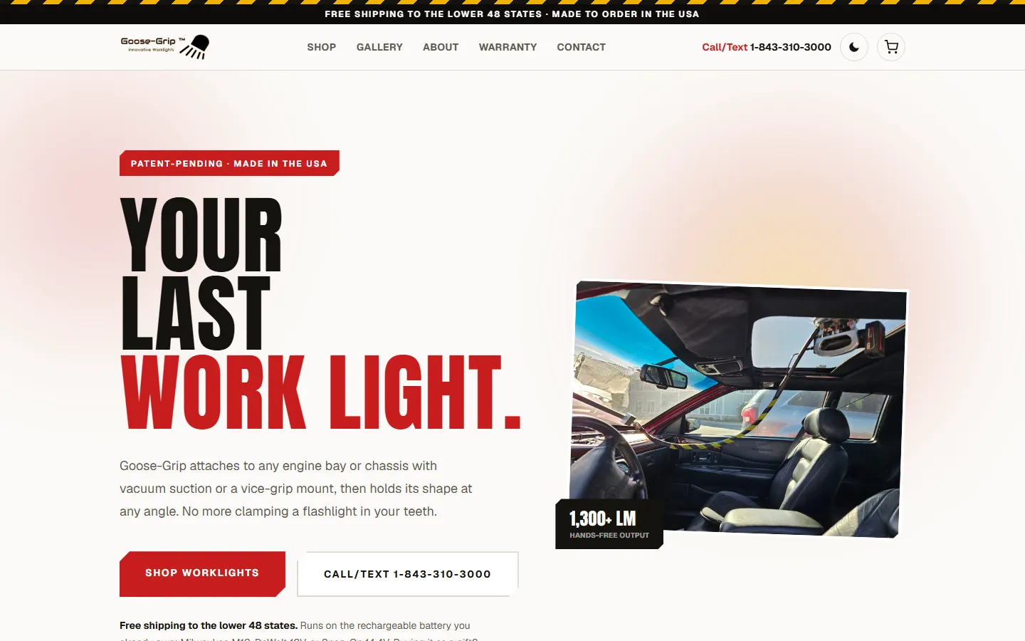 Goose-Grip website on a desktop